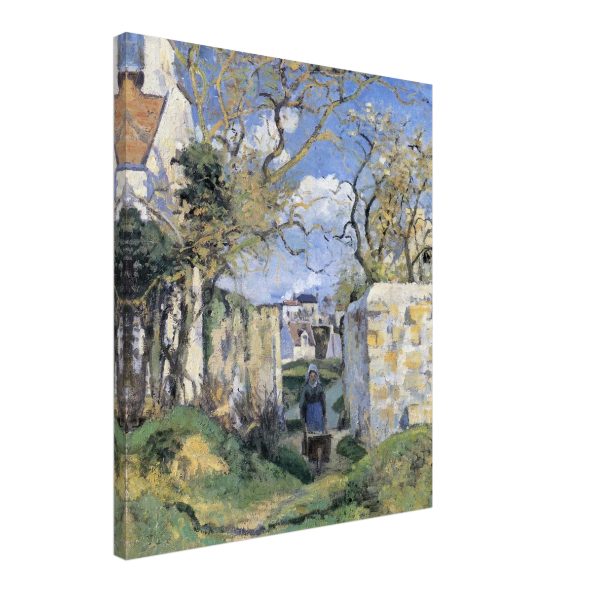 Landscape From Pontoise (1874) by Camille Pissarro – Impressionist Wall Art Print - Canvas - 50x60 cm / 20x24″ -