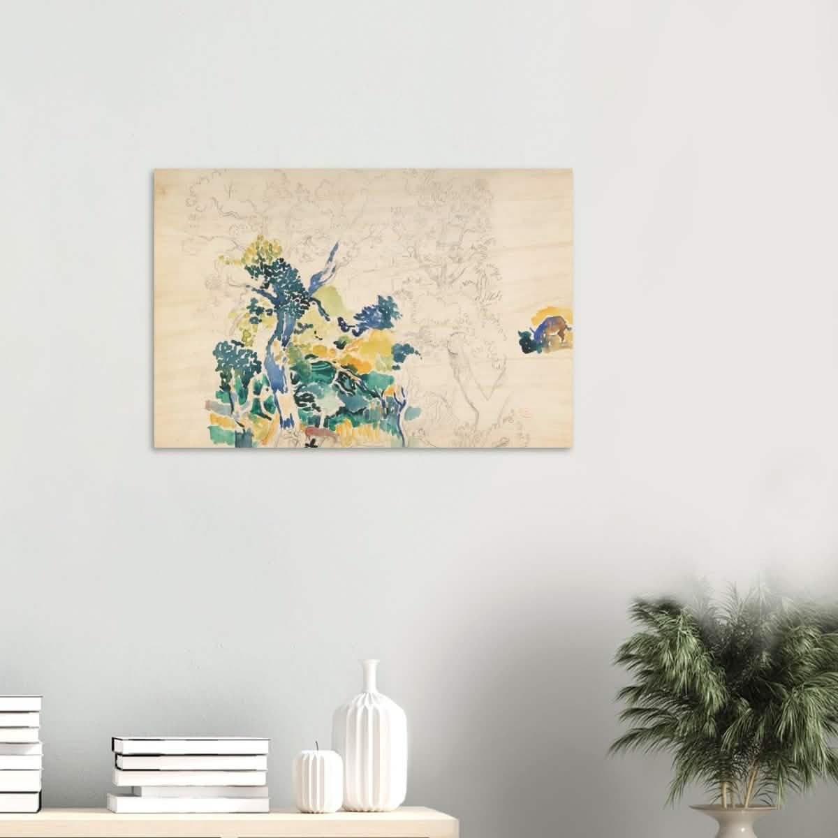 Landscape Painting by Henri - Edmond Cross - Wood Prints - 50x75 cm / 20x30″ - 20 mm