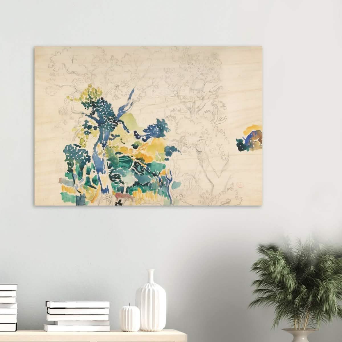 Landscape Painting by Henri - Edmond Cross - Wood Prints - 70x100 cm / 28x40″ - 10 mm