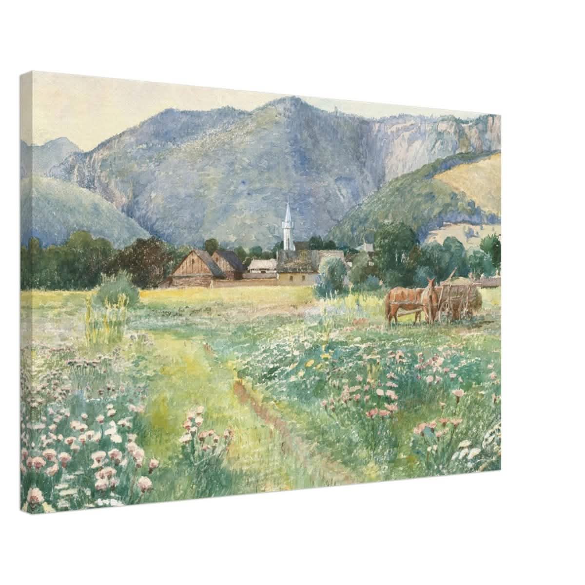 Landscape with a blooming meadow by Július Zorkóczy - Canvas - 60x90 cm / 24x36″ - Thick
