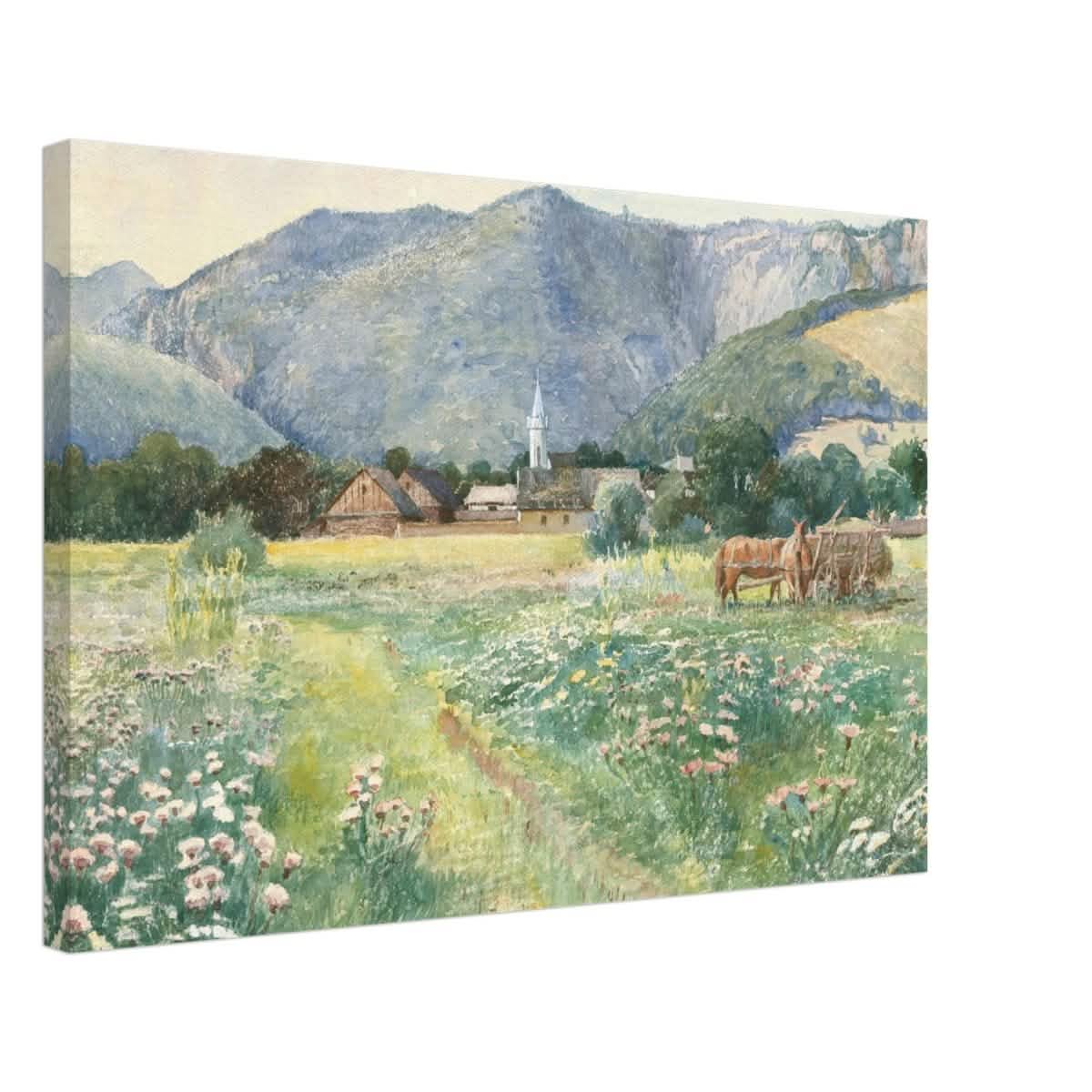 Landscape with a blooming meadow by Július Zorkóczy - Canvas - 50x75 cm / 20x30″ - Thick