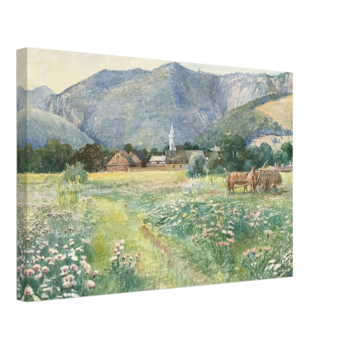 Landscape with a blooming meadow by Július Zorkóczy - Canvas - 40x60 cm / 16x24″ - Thick
