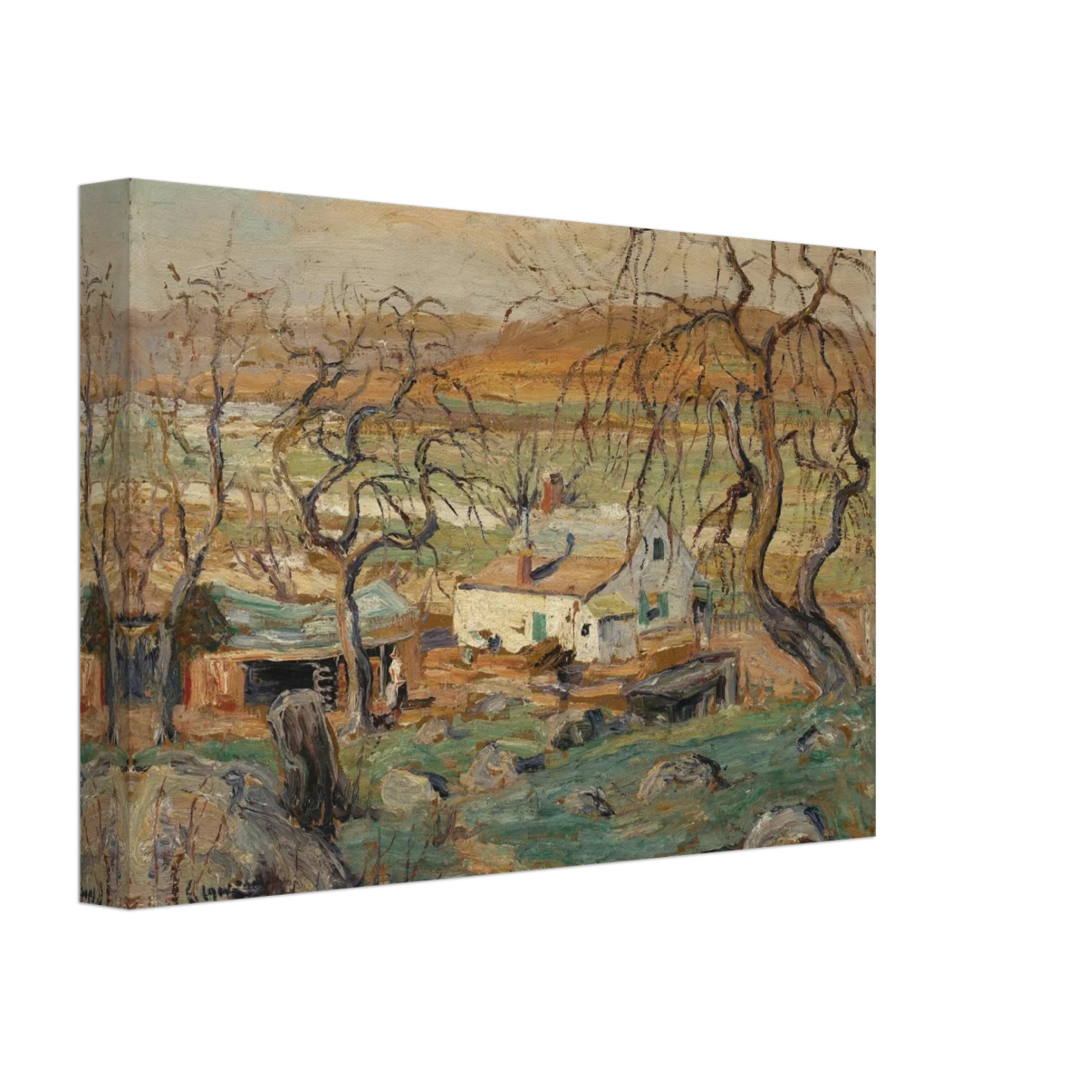 Landscape with Gnarled Trees by Ernest Lawson | Nature Wall art Print - Canvas - 20x30 cm / 8x12″ -