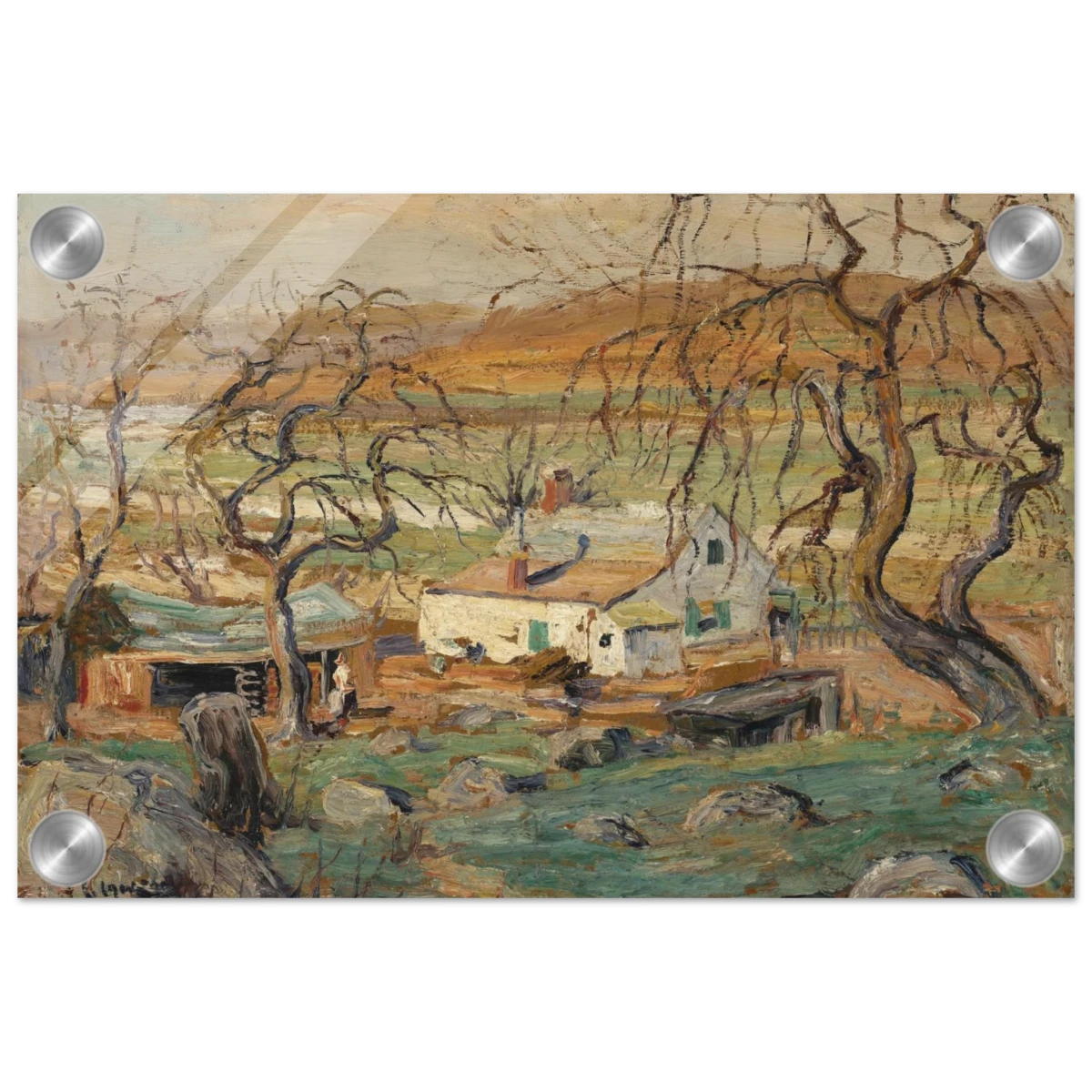 Landscape with Gnarled Trees by Ernest Lawson | Nature Wall art Print - Acrylic Print - 20x30 cm / 8x12″ -