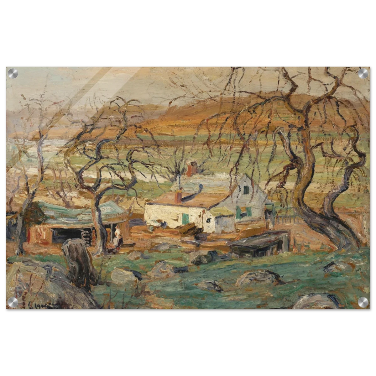 Landscape with Gnarled Trees by Ernest Lawson | Nature Wall art Print - Acrylic Print - 50x75 cm / 20x30″ -