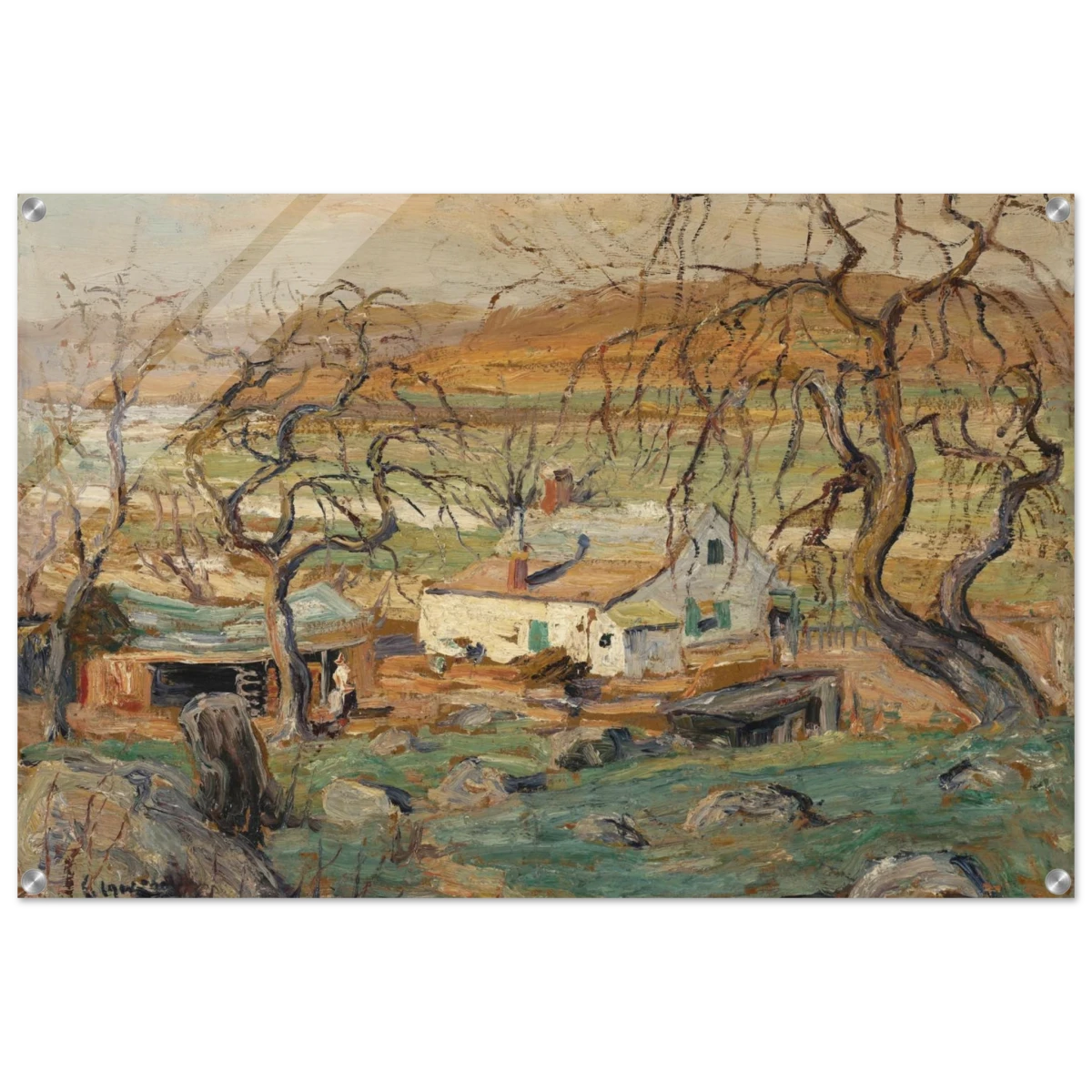 Landscape with Gnarled Trees by Ernest Lawson | Nature Wall art Print - Acrylic Print - 60x90 cm / 24x36″ -