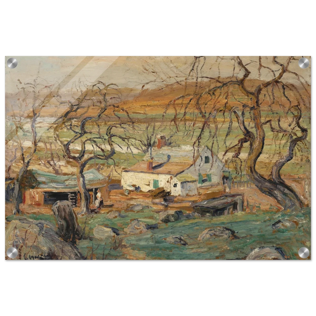 Landscape with Gnarled Trees by Ernest Lawson | Nature Wall art Print - Acrylic Print - 40x60 cm / 16x24″ -