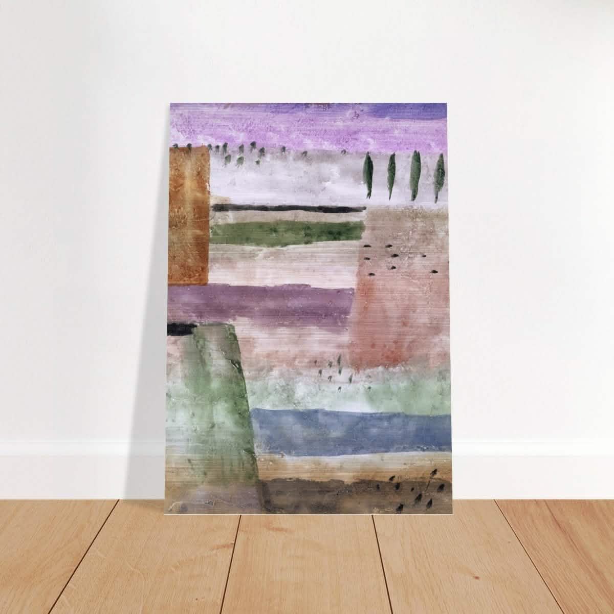 Landscape with Poplars by Paul Klee - Brushed Aluminum Print - 70x100 cm / 28x40″ -