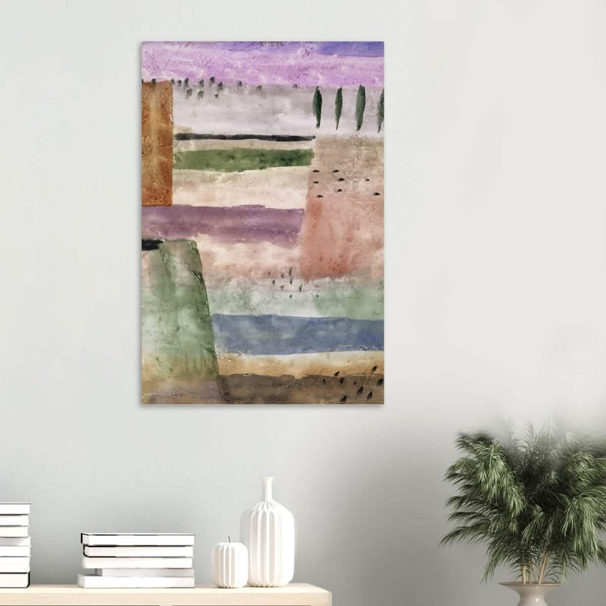 Landscape with Poplars by Paul Klee - Wood Prints - 60x90 cm / 24x36″ - 20 mm