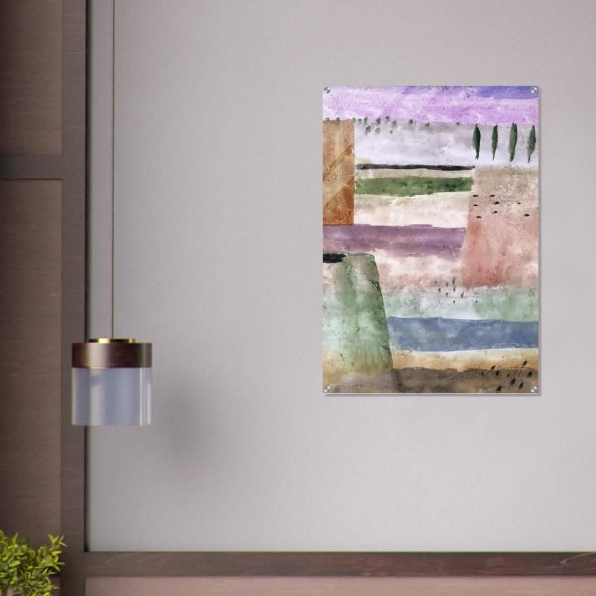 Landscape with Poplars by Paul Klee - Acrylic Print - 70x100 cm / 28x40″ -