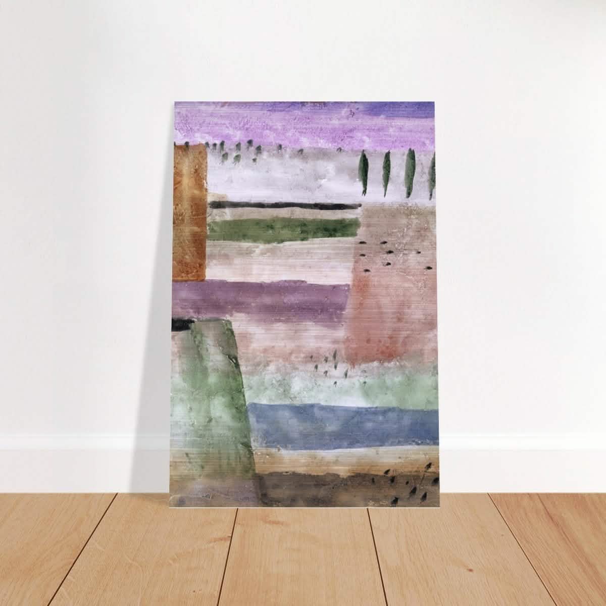 Landscape with Poplars by Paul Klee - Brushed Aluminum Print - 40x60 cm / 16x24″ -