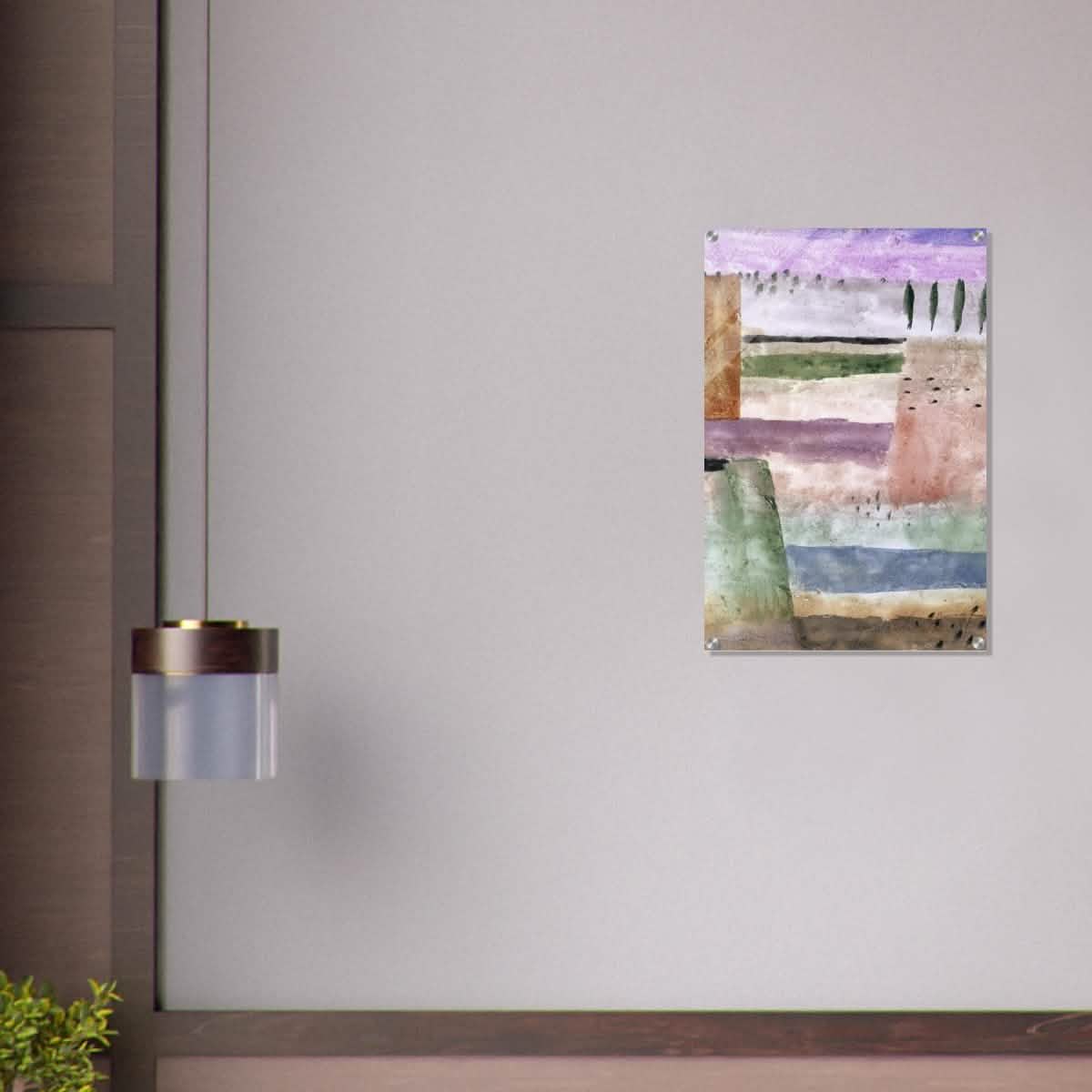 Landscape with Poplars by Paul Klee - Acrylic Print - 50x75 cm / 20x30″ -