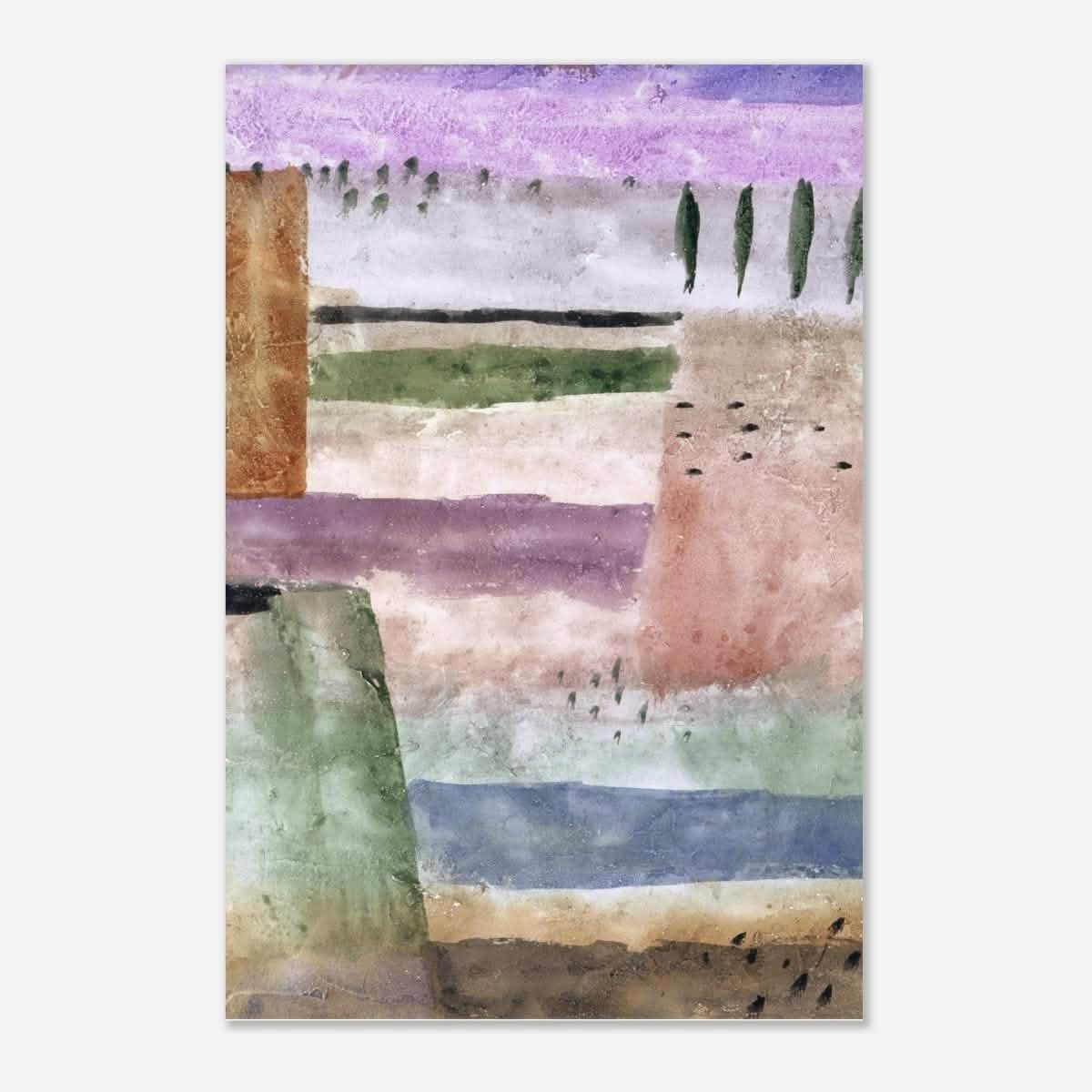 Landscape with Poplars by Paul Klee - Aluminum Print - 50x75 cm / 20x30″ -