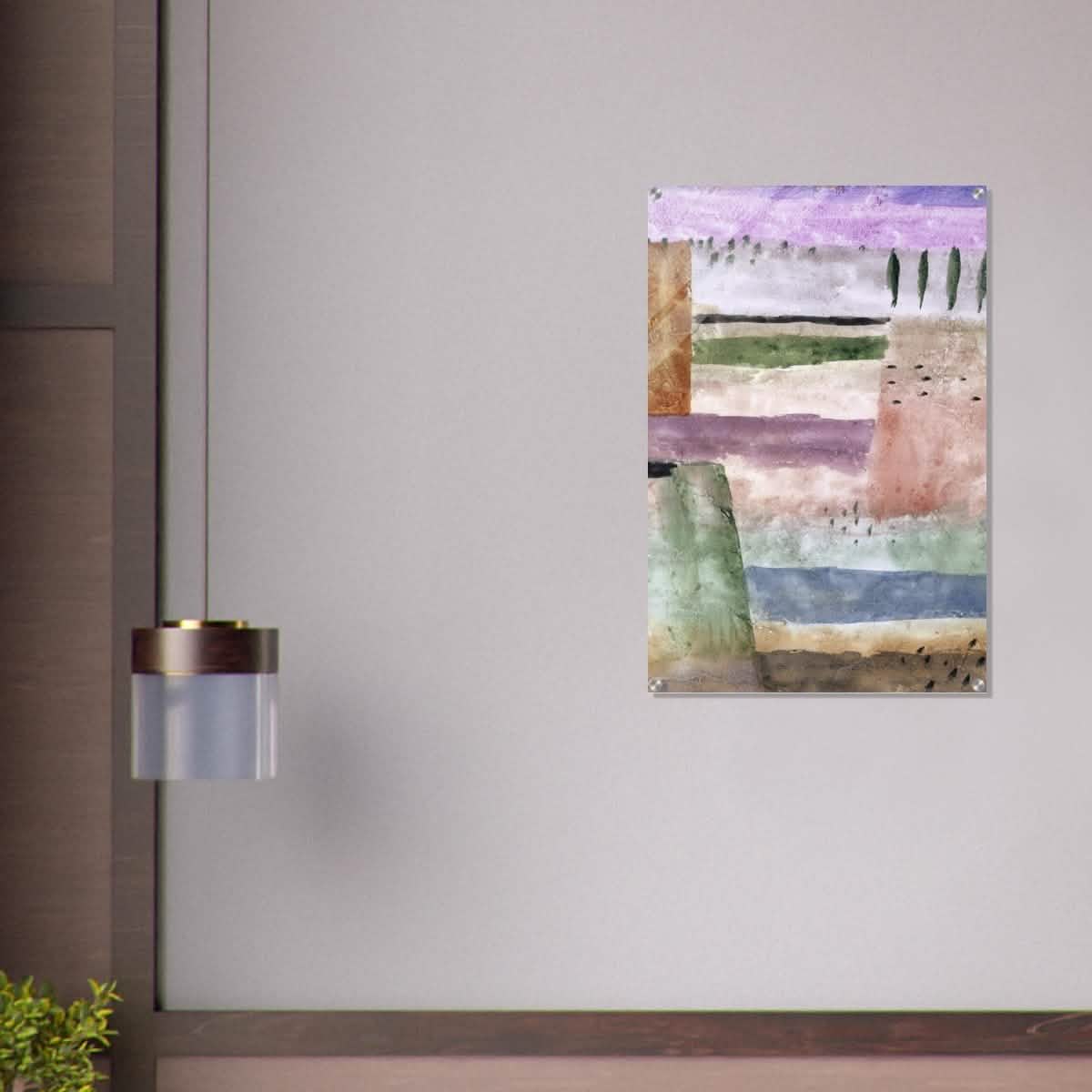 Landscape with Poplars by Paul Klee - Acrylic Print - 60x90 cm / 24x36″ -