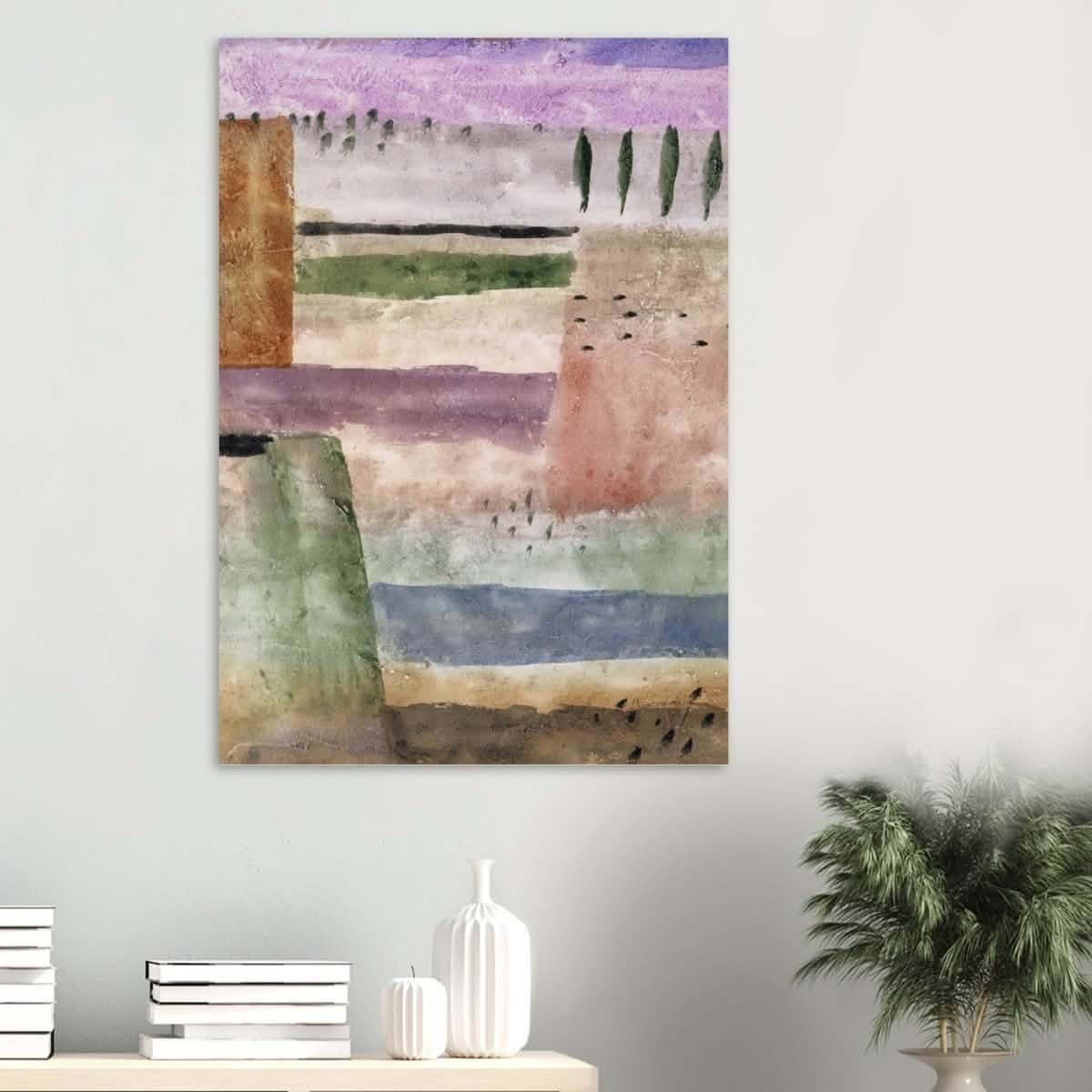 Landscape with Poplars by Paul Klee - Wood Prints - 70x100 cm / 28x40″ - 10 mm