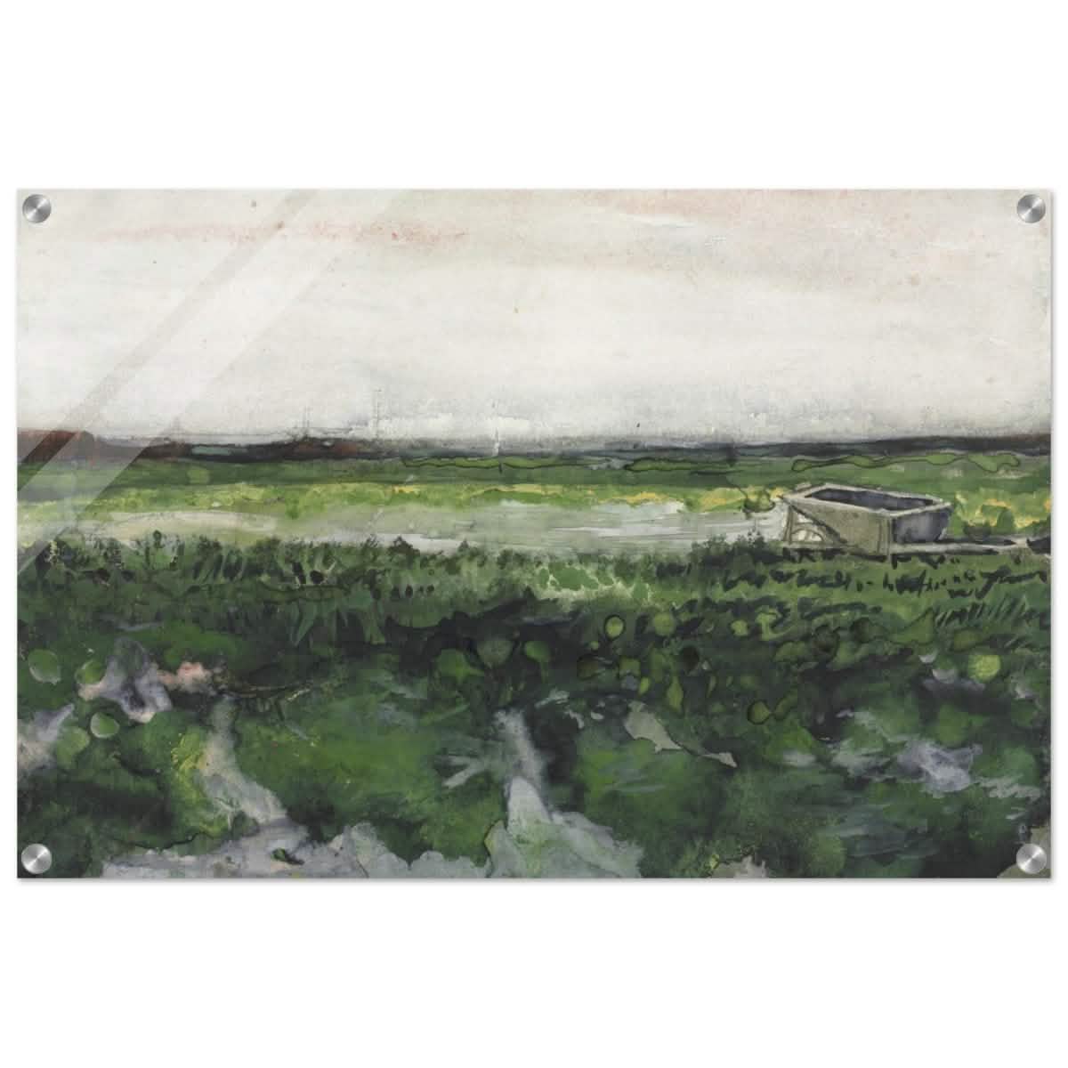 Landscape with Wheelbarrow (1883) by Vincent Van Gogh | Vintage wall art print - Acrylic Print - 50x75 cm / 20x30″ -