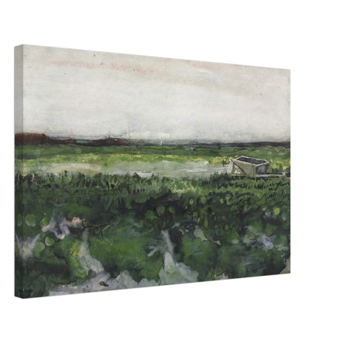 Landscape with Wheelbarrow (1883) by Vincent Van Gogh | Vintage wall art print - Canvas - 40x60 cm / 16x24″ -