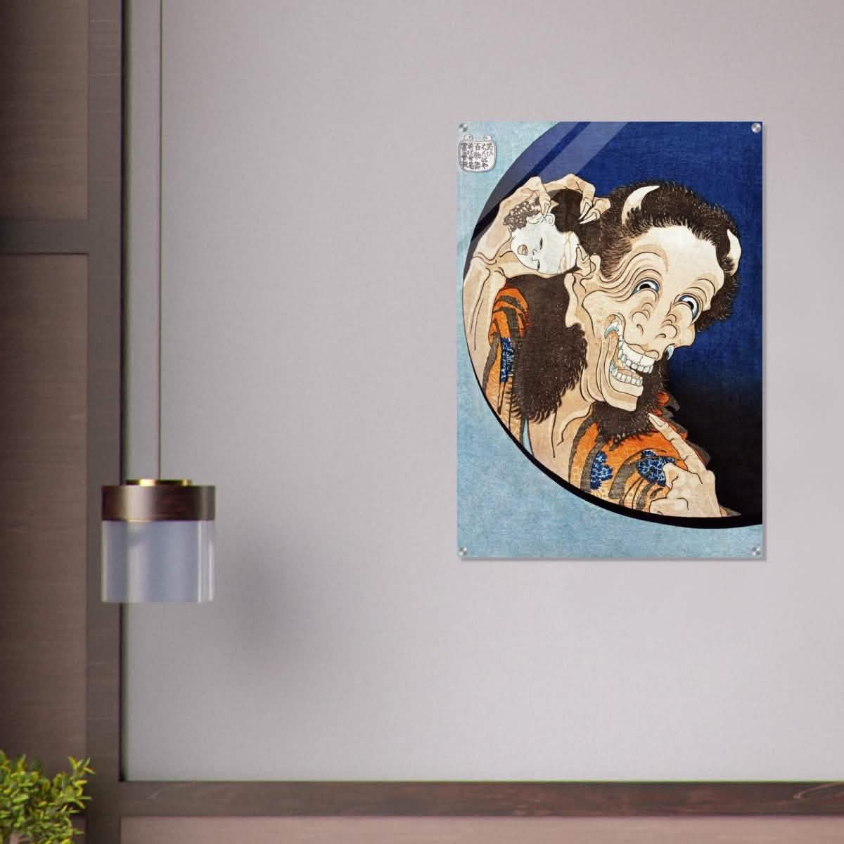 Laughing Demon by Katsushika Hokusai 1831 Wall art Japanese Art - Acrylic Print - 70x100 cm / 28x40″ -