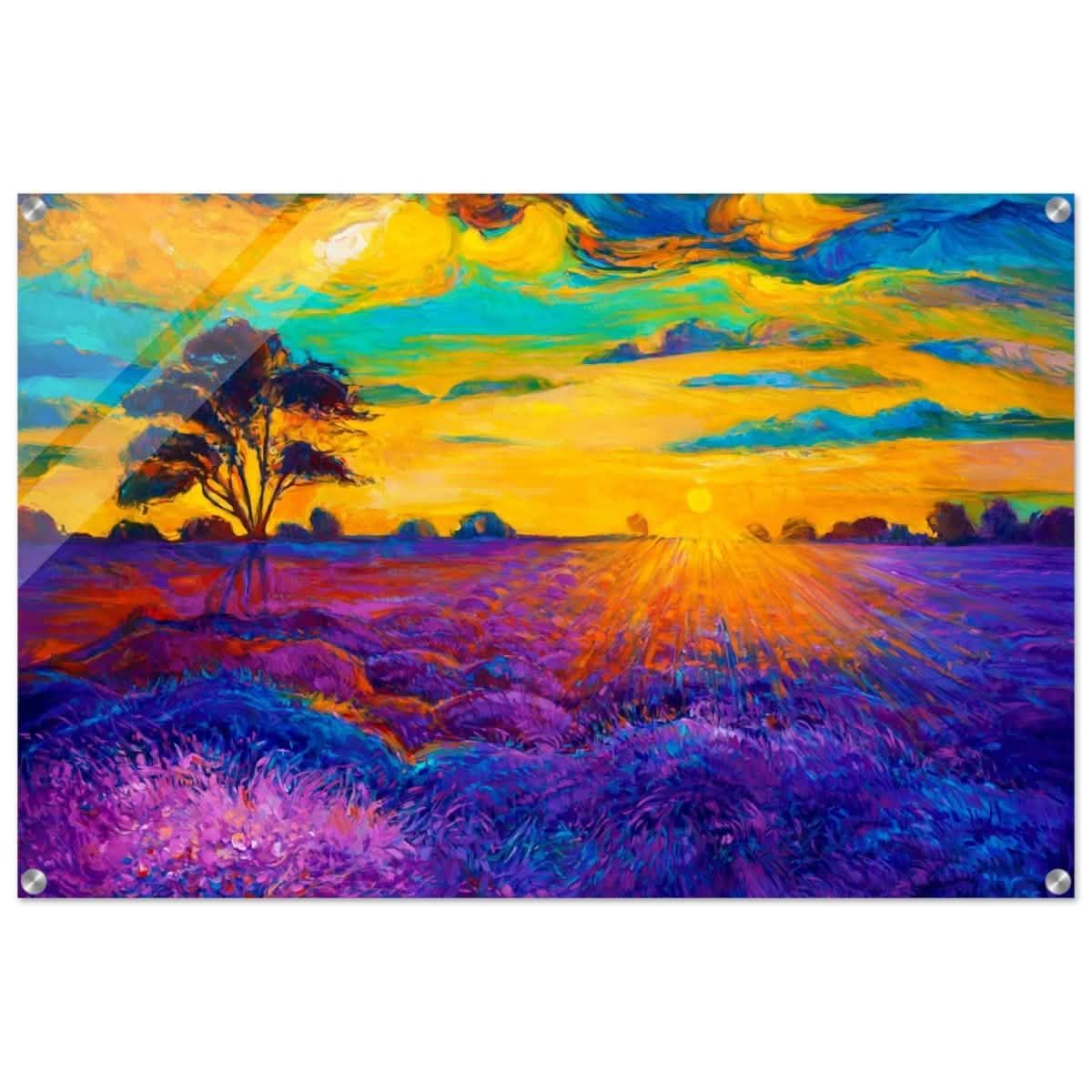 Lavender Radiance | Nature - Inspired Vibrant Wall Art | Abstract Realism - Acrylic Print - 30x45 cm / 12x18″ -