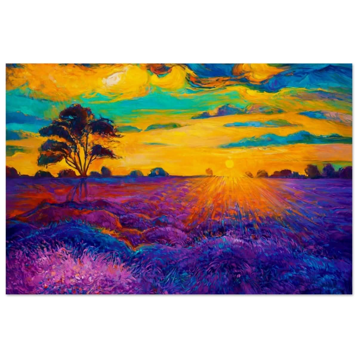 Lavender Radiance | Nature - Inspired Vibrant Wall Art | Abstract Realism - Wood Prints - 30x45 cm / 12x18″ -