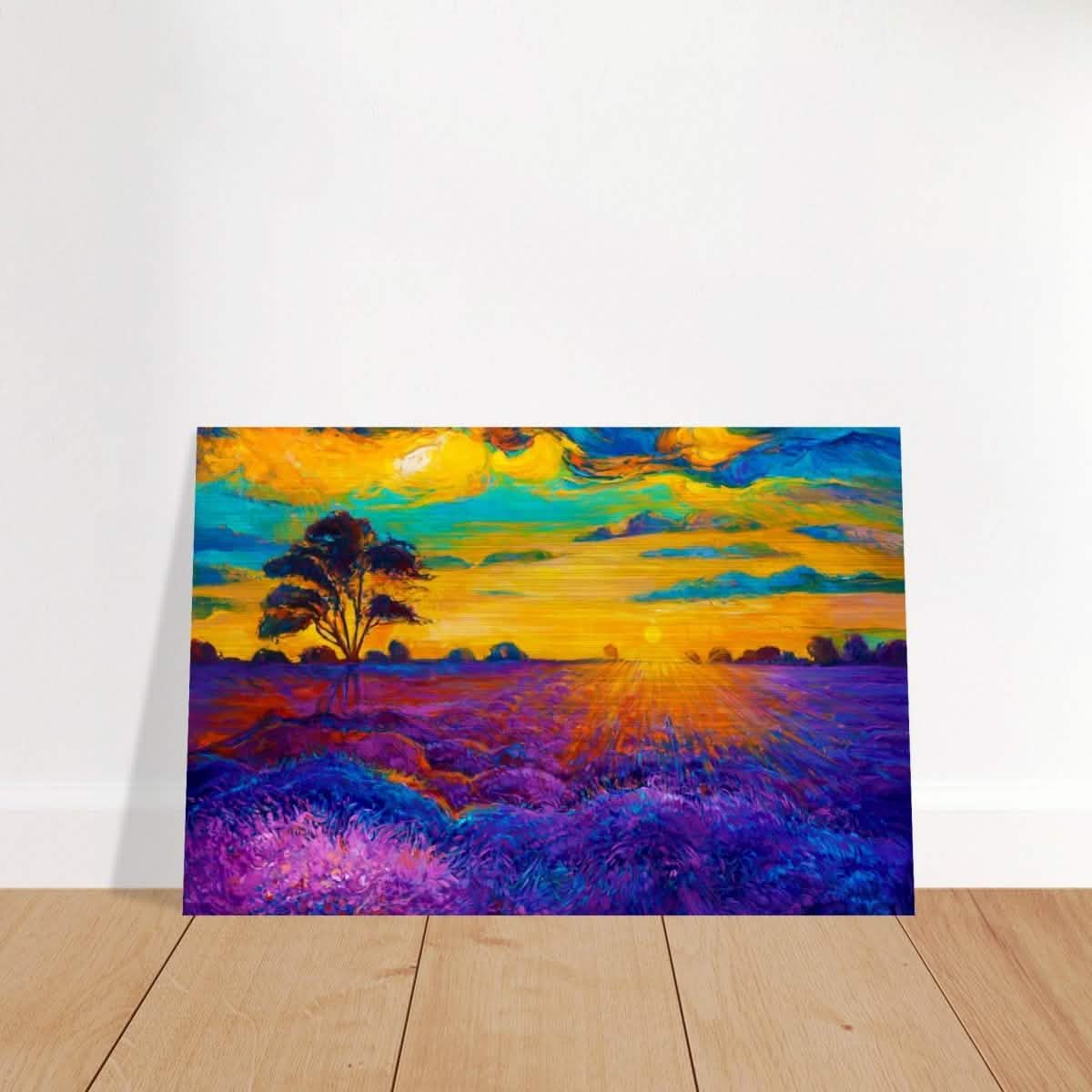 Lavender Radiance | Nature - Inspired Vibrant Wall Art | Abstract Realism - Brushed Aluminum Print - 30x45 cm / 12x18″ -