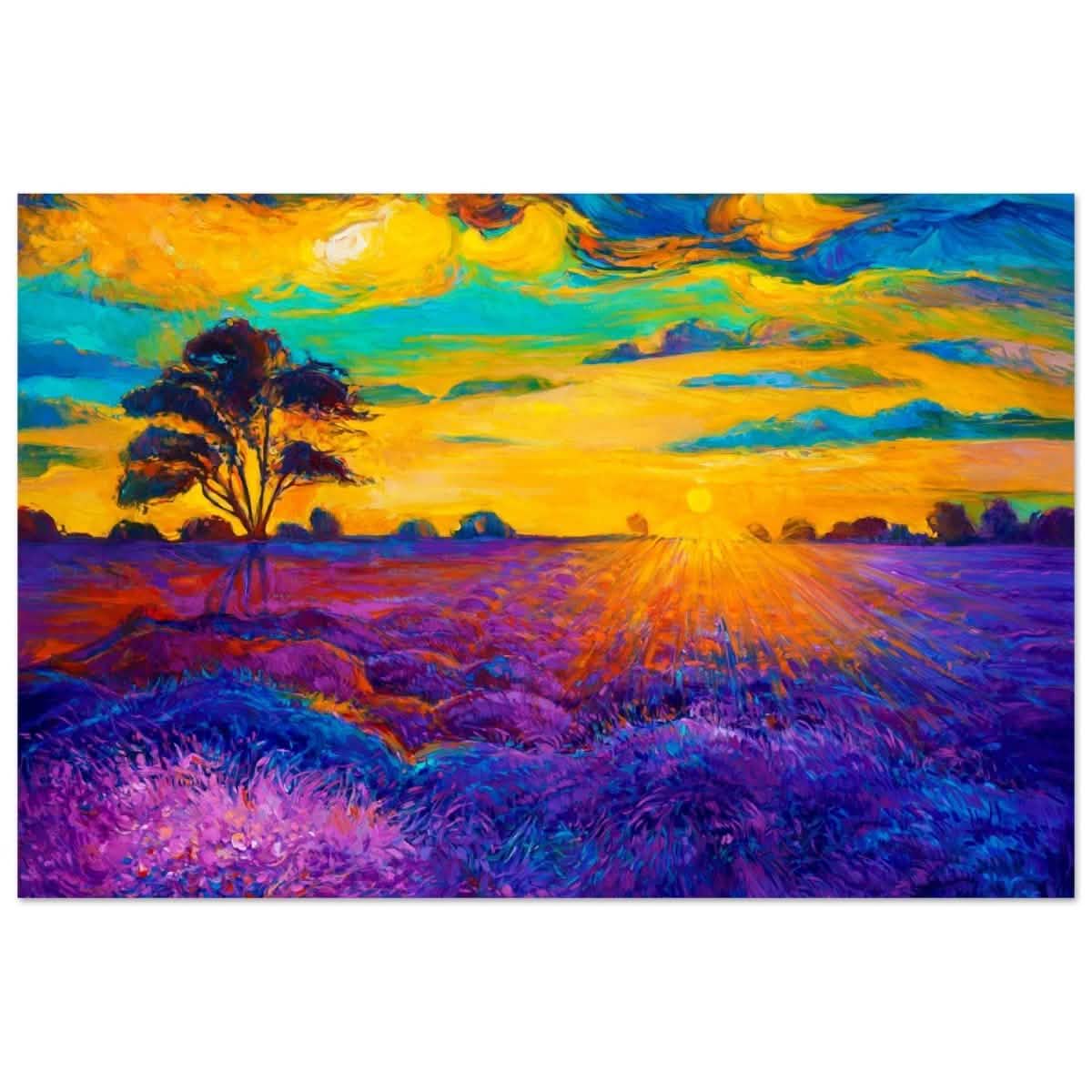 Lavender Radiance | Nature - Inspired Vibrant Wall Art | Abstract Realism - Aluminum Print - 30x45 cm / 12x18″ -