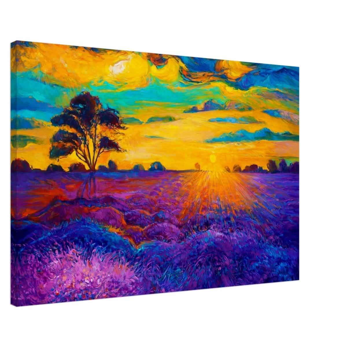 Lavender Radiance | Nature - Inspired Vibrant Wall Art | Abstract Realism - Canvas - 30x45 cm / 12x18″ -