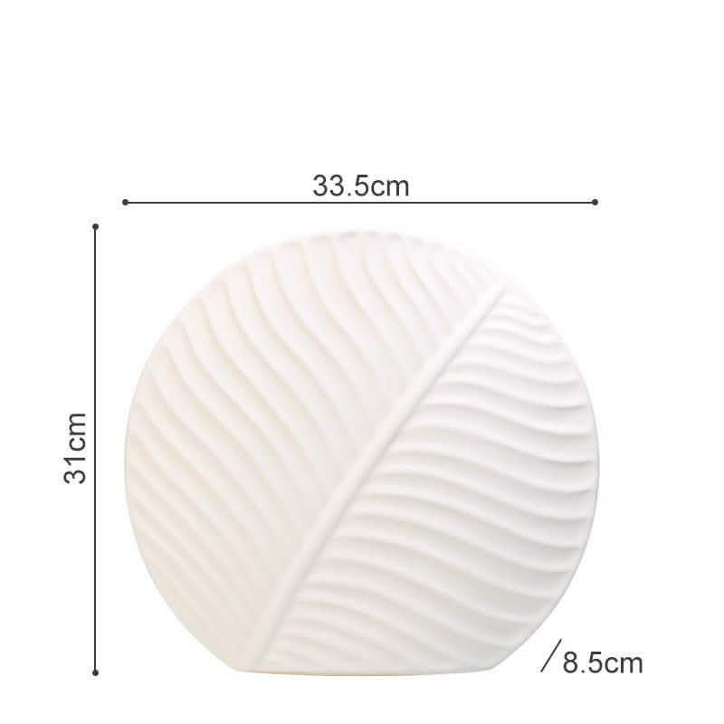 Leaf Ornament Ceramic Vase Collection – Modern Porcelain Decorative Vases - Large Leaf Vase - Porcelain White -