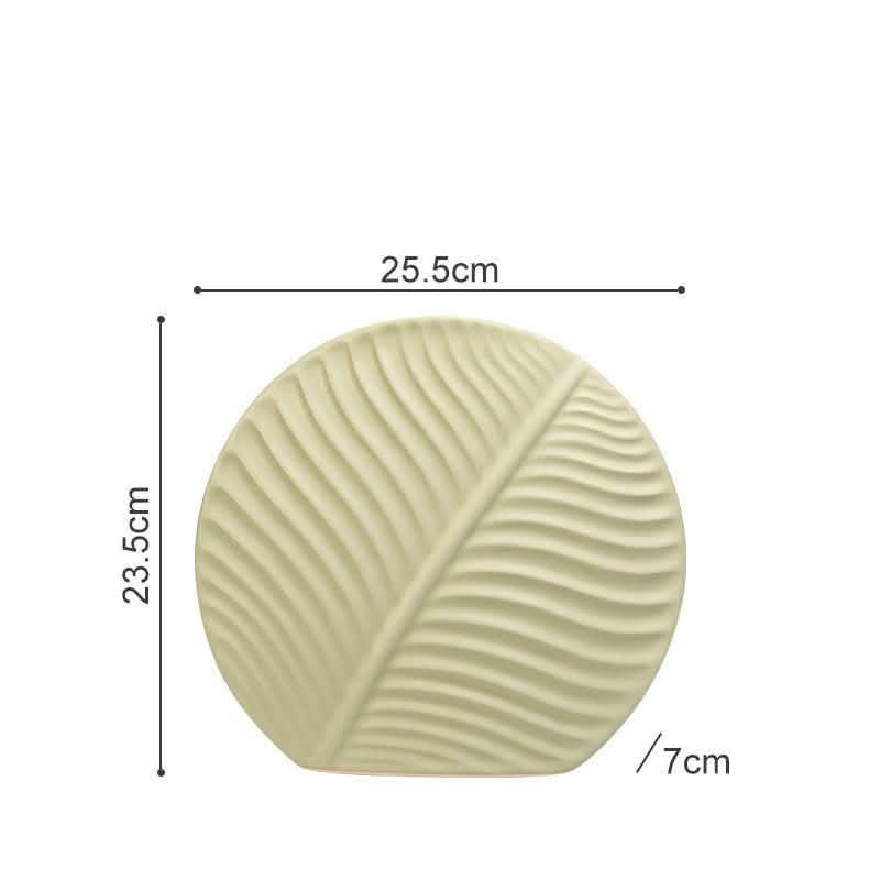 Leaf Ornament Ceramic Vase Collection – Modern Porcelain Decorative Vases - Medium Leaf Vase - Light Green -