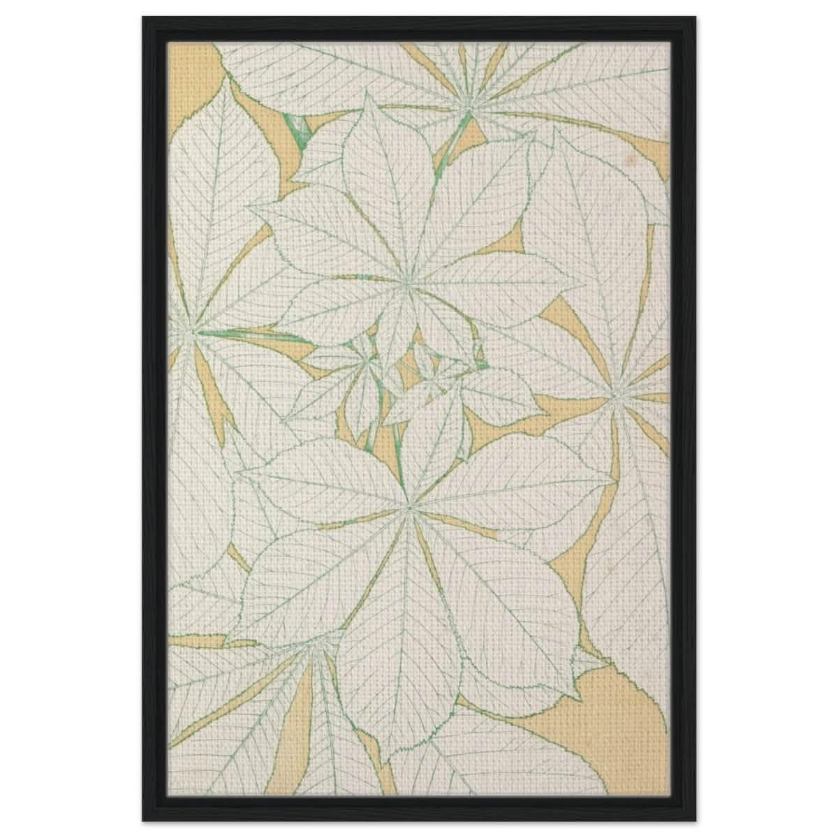 Leaves from Nature No.1 (1856) by Owen Jones | Vintage wall art print - Framed Canvas - 50x75 cm / 20x30″ - Black frame