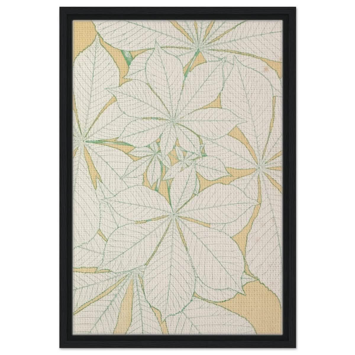 Leaves from Nature No.1 (1856) by Owen Jones | Vintage wall art print - Framed Canvas - 40x60 cm / 16x24″ - Black frame