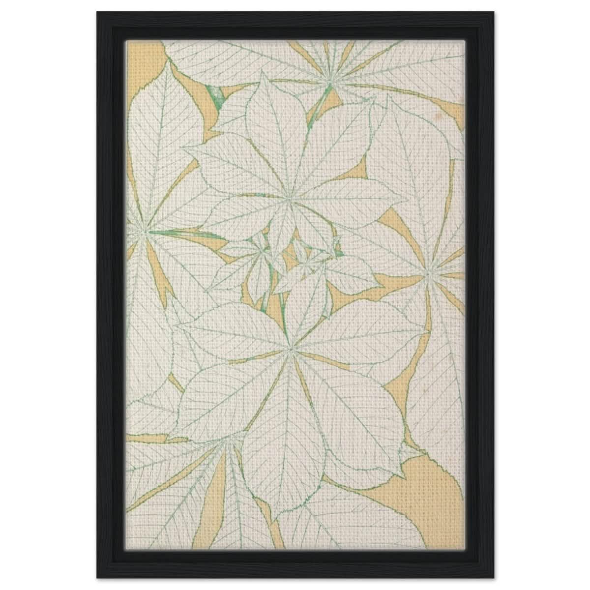 Leaves from Nature No.1 (1856) by Owen Jones | Vintage wall art print - Framed Canvas - 30x45 cm / 12x18″ - Black frame