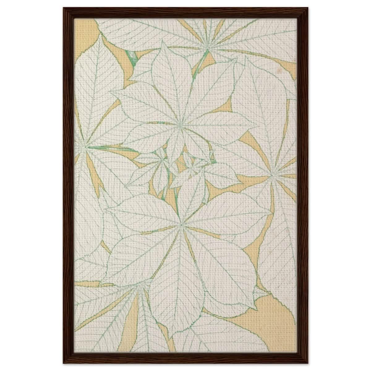 Leaves from Nature No.1 (1856) by Owen Jones | Vintage wall art print - Framed Canvas - 50x75 cm / 20x30″ - Dark wood frame