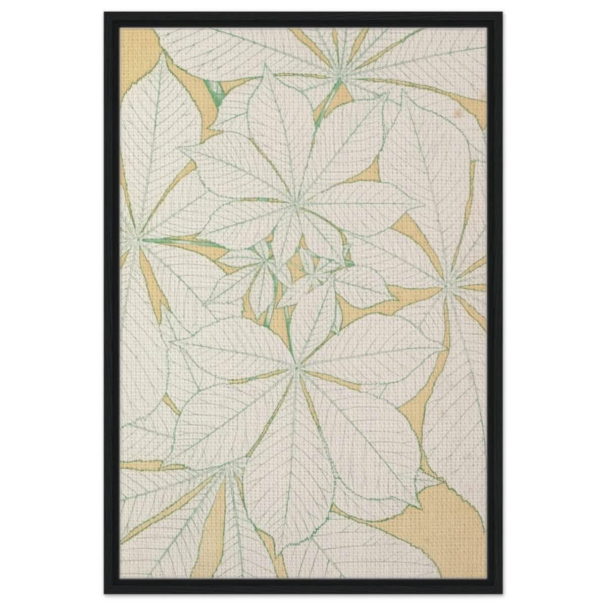 Leaves from Nature No.1 (1856) by Owen Jones | Vintage wall art print - Framed Canvas - 60x90 cm / 24x36″ - Black frame
