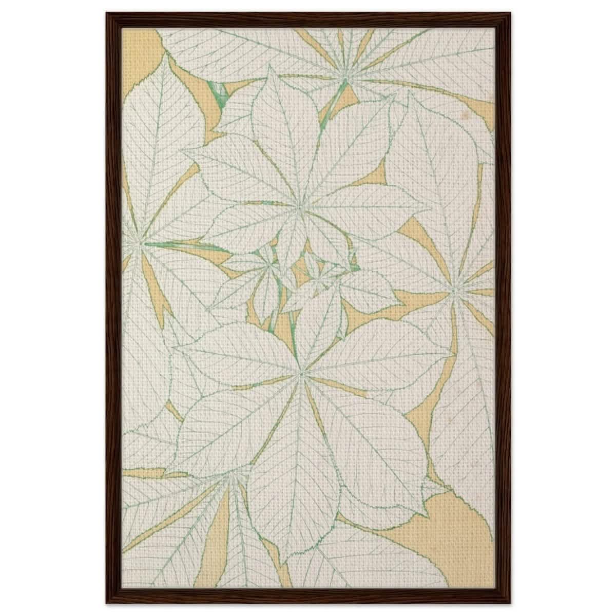 Leaves from Nature No.1 (1856) by Owen Jones | Vintage wall art print - Framed Canvas - 60x90 cm / 24x36″ - Dark wood frame
