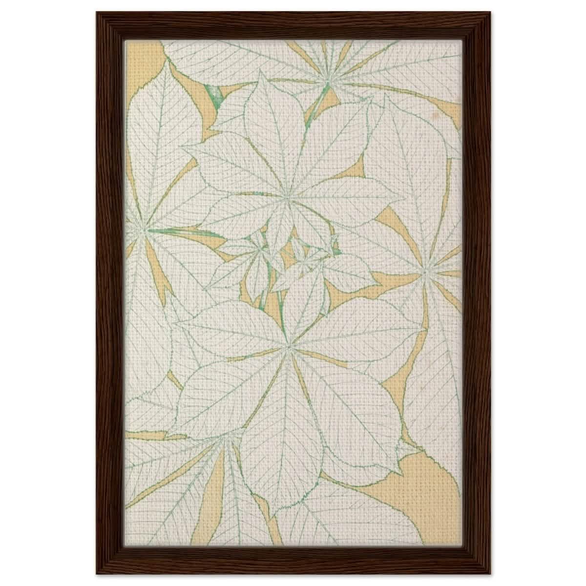 Leaves from Nature No.1 (1856) by Owen Jones | Vintage wall art print - Framed Canvas - 30x45 cm / 12x18″ - Dark wood frame