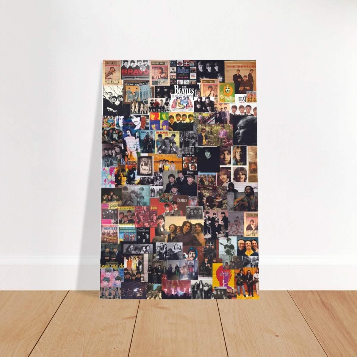 Legendary Harmony: The Ultimate Beatles Collage | Pop Art - Brushed Aluminum Print - 30x45 cm / 12x18″ -