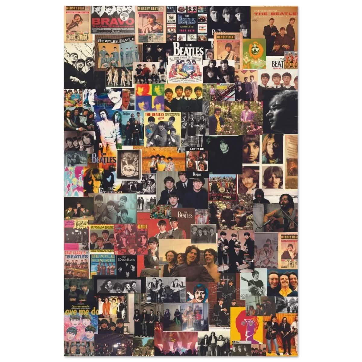 Legendary Harmony: The Ultimate Beatles Collage | Pop Art - Wood Prints - 40x60 cm / 16x24″ -