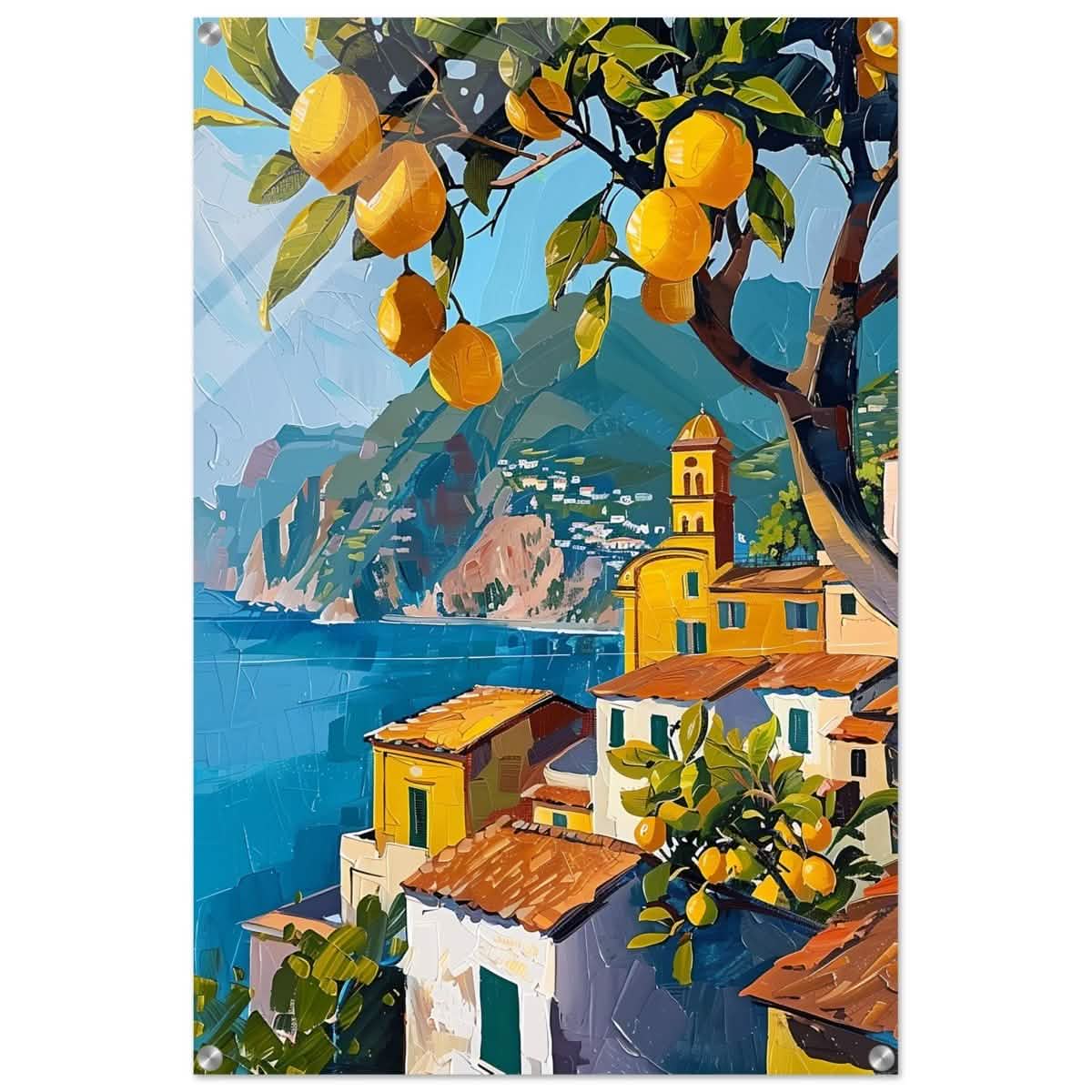 Lemon Grove Bliss | Modern Impressionism Mediterranean - Inspired | wall art print - Acrylic Print - 30x45 cm / 12x18″ -