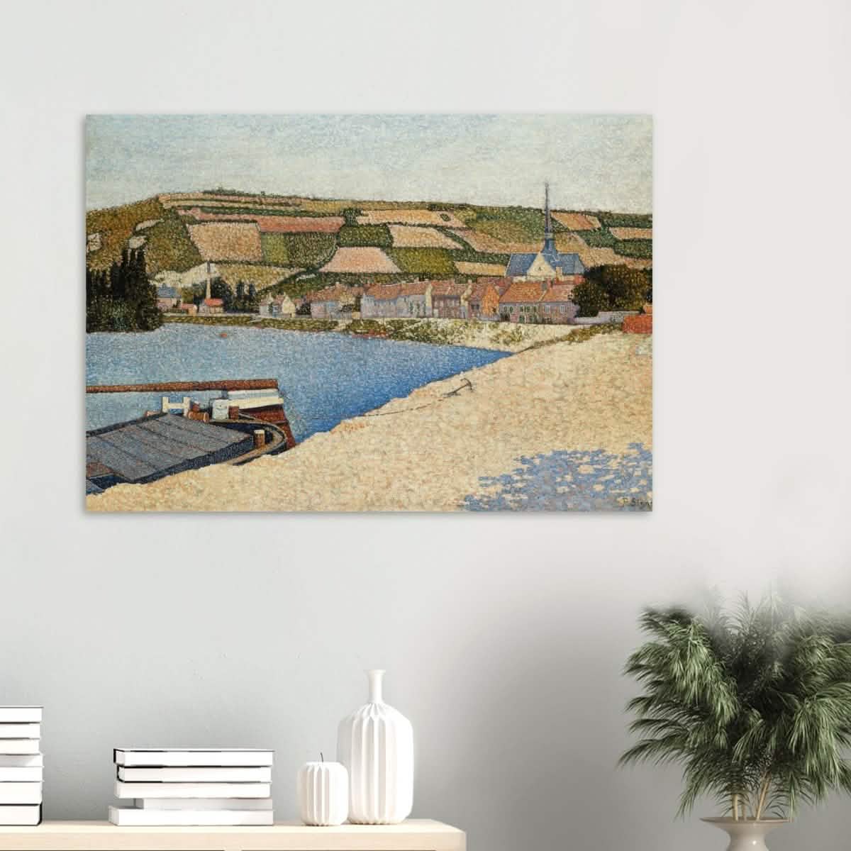 Les Andelys, Côte d’Aval by Paul Signac - Wood Prints - 70x100 cm / 28x40″ - 20 mm