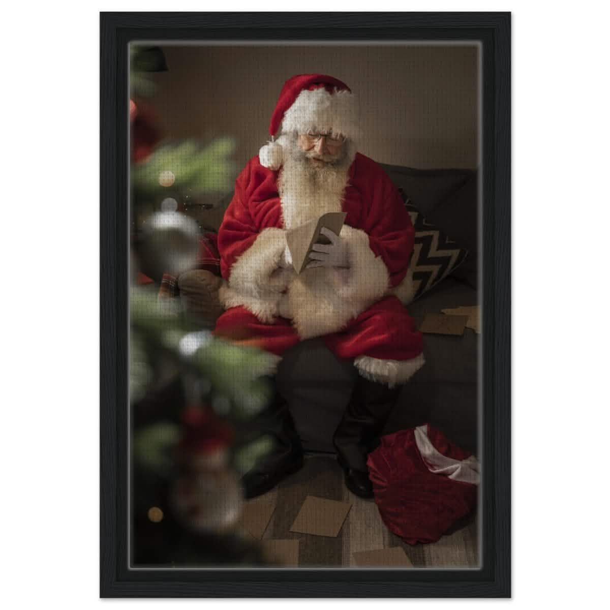Letters from the Heart - Santa’s Special Holiday Moments | Christmas collection - Framed Canvas - 30x45 cm / 12x18″ - Black frame