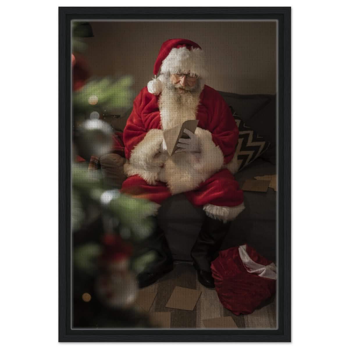 Letters from the Heart - Santa’s Special Holiday Moments | Christmas collection - Framed Canvas - 40x60 cm / 16x24″ - Black frame