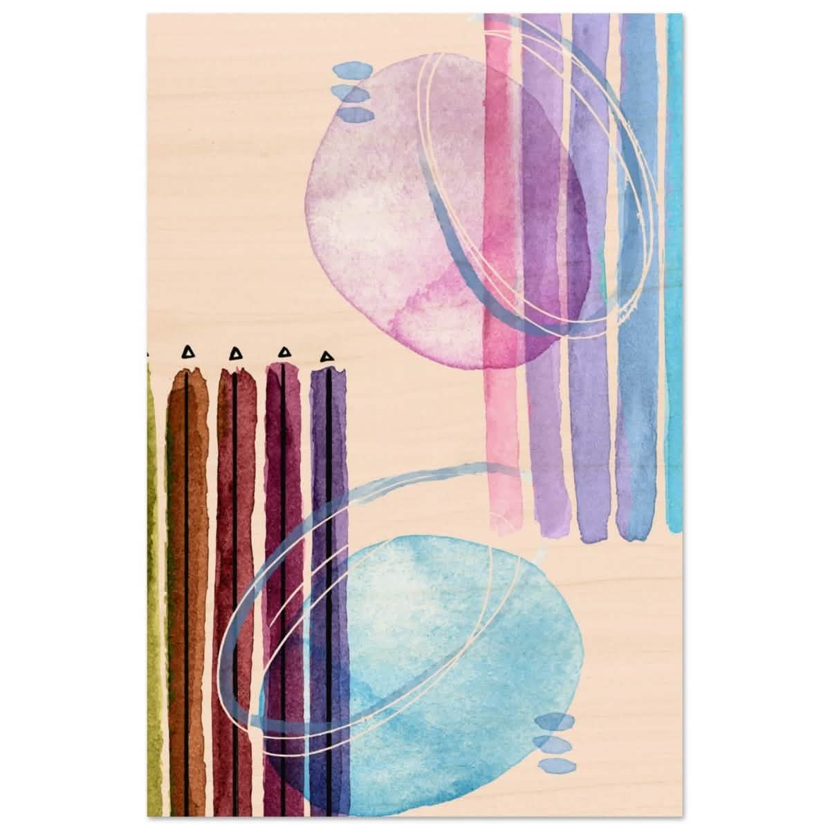 Linear Harmony Abstract - 30x45 cm / 12x18″ - Wood Prints -
