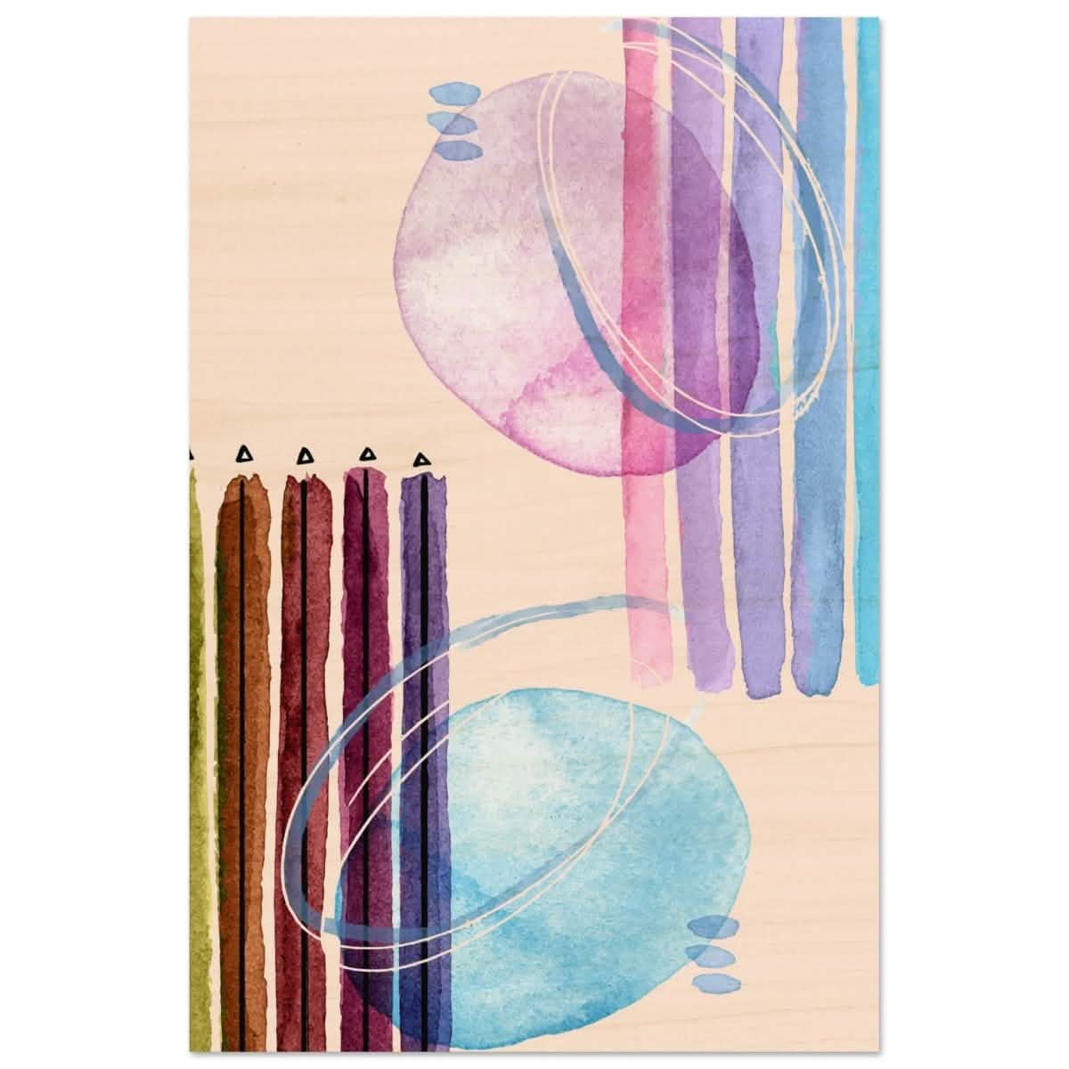 Linear Harmony Abstract - 60x90 cm / 24x36″ - Wood Prints -