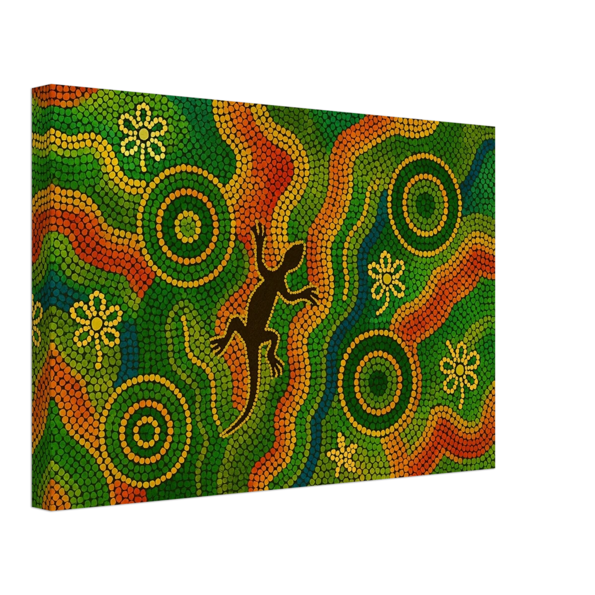 Lizard Dreaming – Aboriginal Dot Painting Wall Art Print - Canvas - 30x45 cm / 12x18″ -