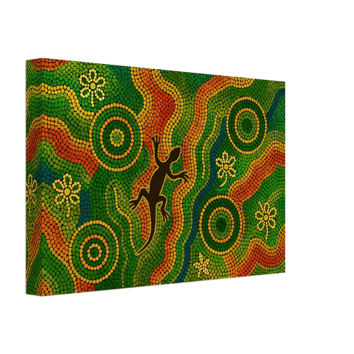 Lizard Dreaming – Aboriginal Dot Painting Wall Art Print - Canvas - 20x30 cm / 8x12″ -