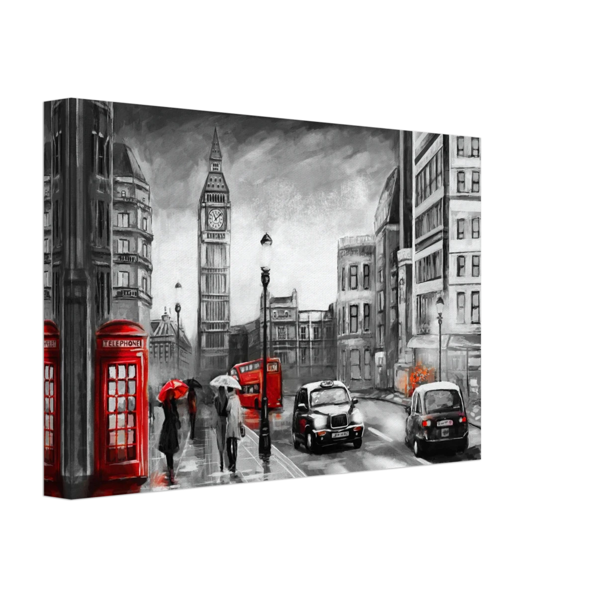London in the Rain | Selective Color Urban Art | Wall Art Print - Acrylic Print - 30x45 cm / 12x18″ -