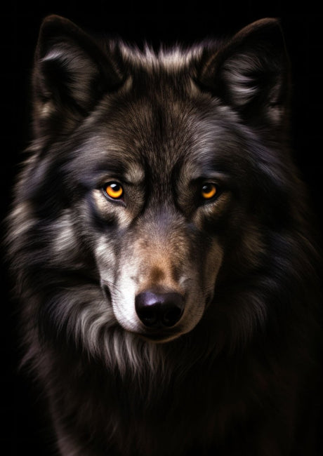 "Lone Spirit" – Choose Your Wolf Portrait: Midnight Gaze, Silver Sentinel, or Ember Eyes - 30x45 cm / 12x18″ - Design 2 - Acrylic Print