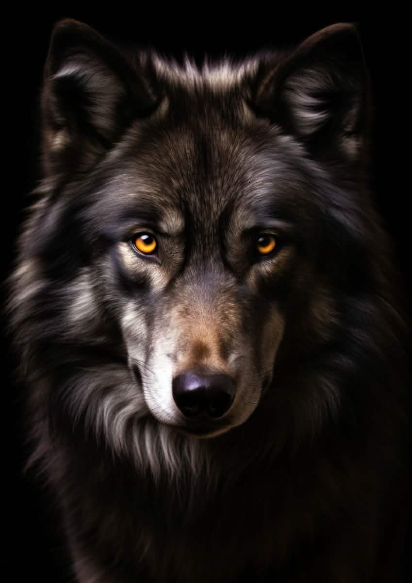 "Lone Spirit" – Choose Your Wolf Portrait: Midnight Gaze, Silver Sentinel, or Ember Eyes - 30x45 cm / 12x18″ - Design 2 - Acrylic Print
