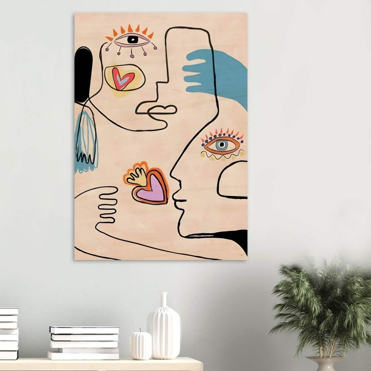 Love by Pablo Picasso - Wood Prints - 70x100 cm / 28x40″ - 10 mm